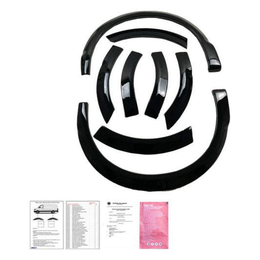 Radlaufleisten Radlaufschutz Radlaufabdeckung / Radlaufverbreiterung Set passend für VW T6.1 Transporter / Caravelle / Multivan 19-23 Hochglanz schwarz mit ABE