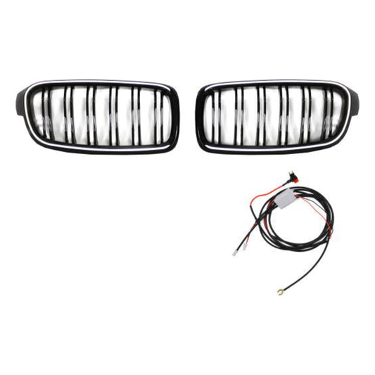 LED Kühlergrill Doppelsteg passend für BMW 3er F30 F31 2011–19 Schwarz Glanz