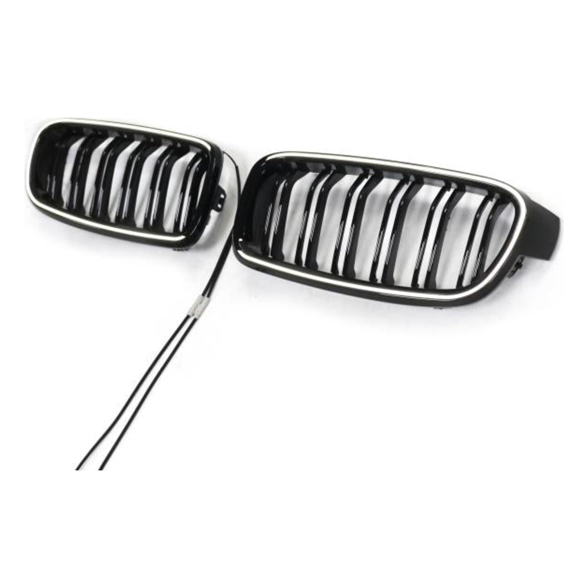 LED Kühlergrill Doppelsteg passend für BMW 3er F30 F31 2011–19 Schwarz Glanz