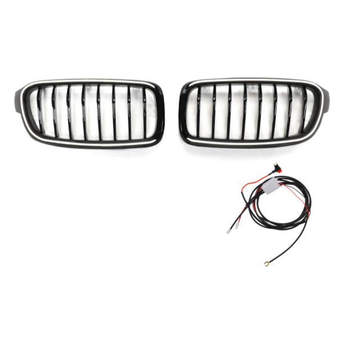 LED Kühlergrill passend für BMW 3er F30 F31 2011–19 Schwarz Glanz