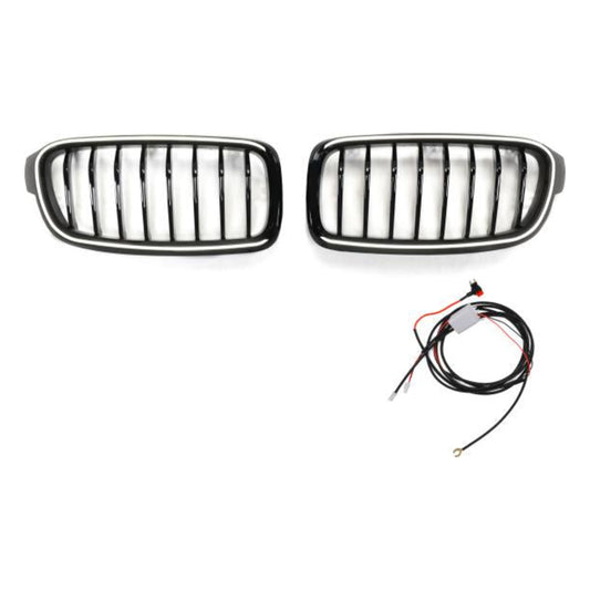 LED Kühlergrill passend für BMW 3er F30 F31 2011–19 Schwarz Glanz