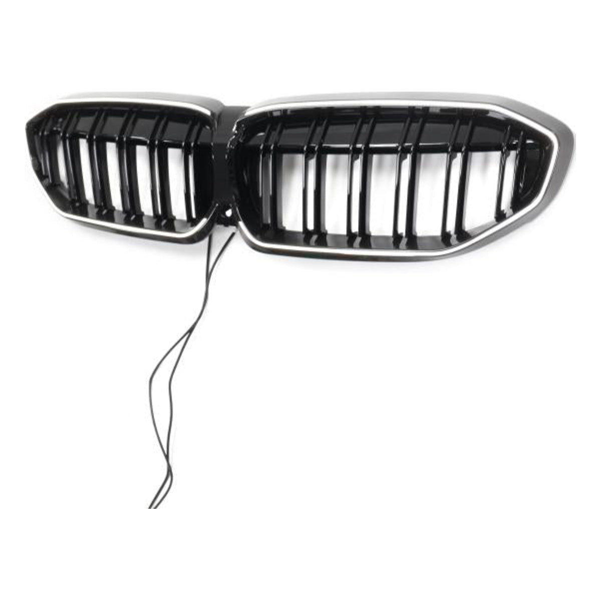 LED-Kühlergrill mit Doppelrippe in Hochglanz schwarz passend für BMW 3er G20 G21 19-22
