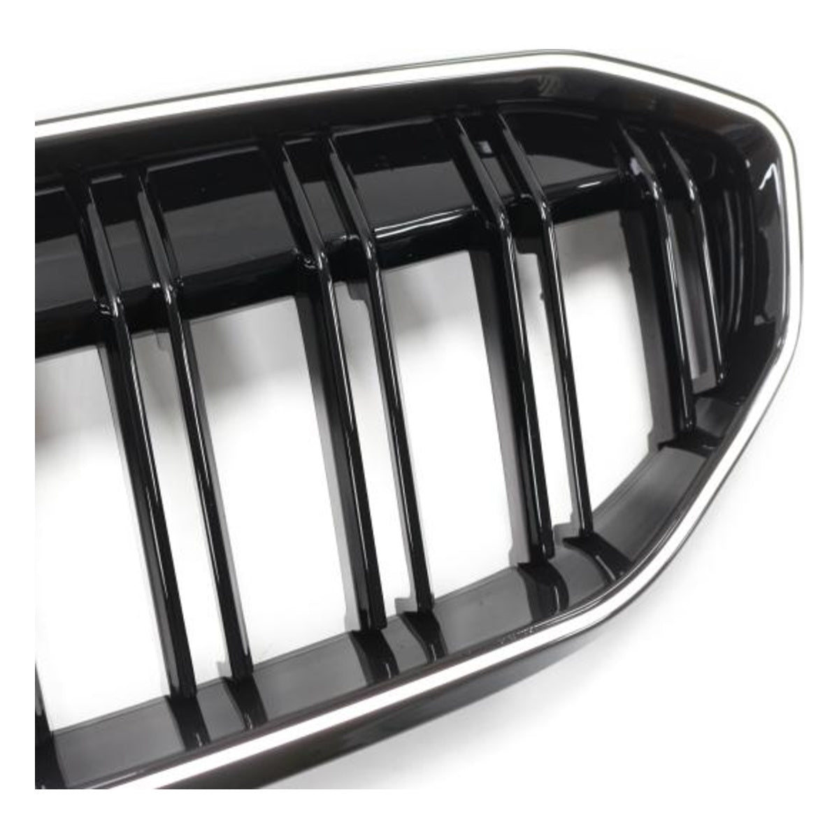 LED-Kühlergrill mit Doppelrippe in Hochglanz schwarz passend für BMW 3er G20 G21 19-22