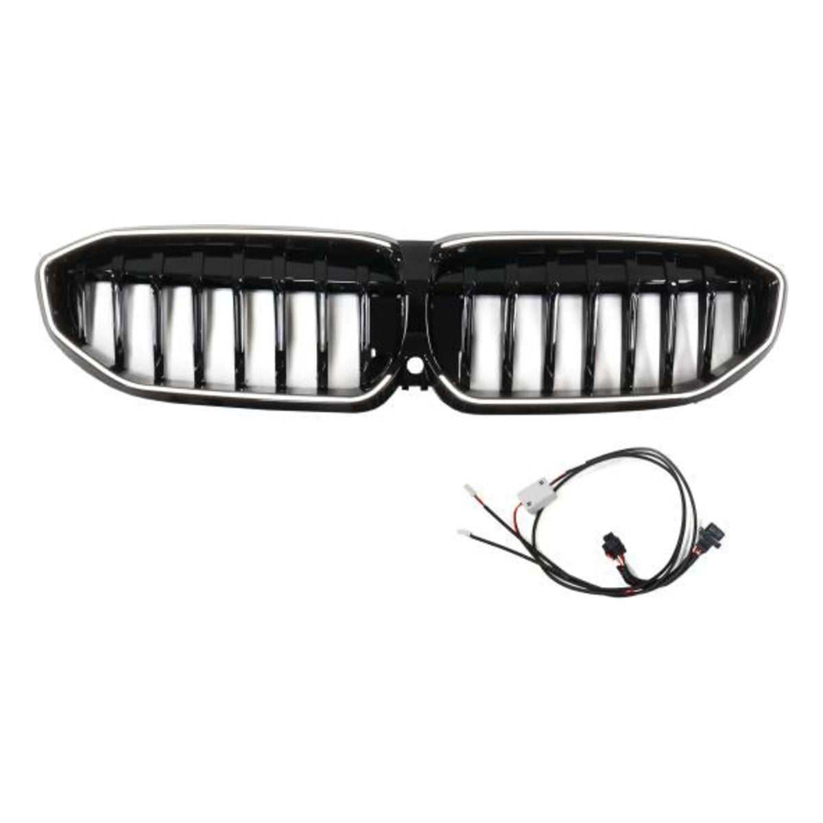 LED-Kühlergrill mit einer Lamelle in Hochglanz schwarz passend für BMW 3er G20 G21 19-22