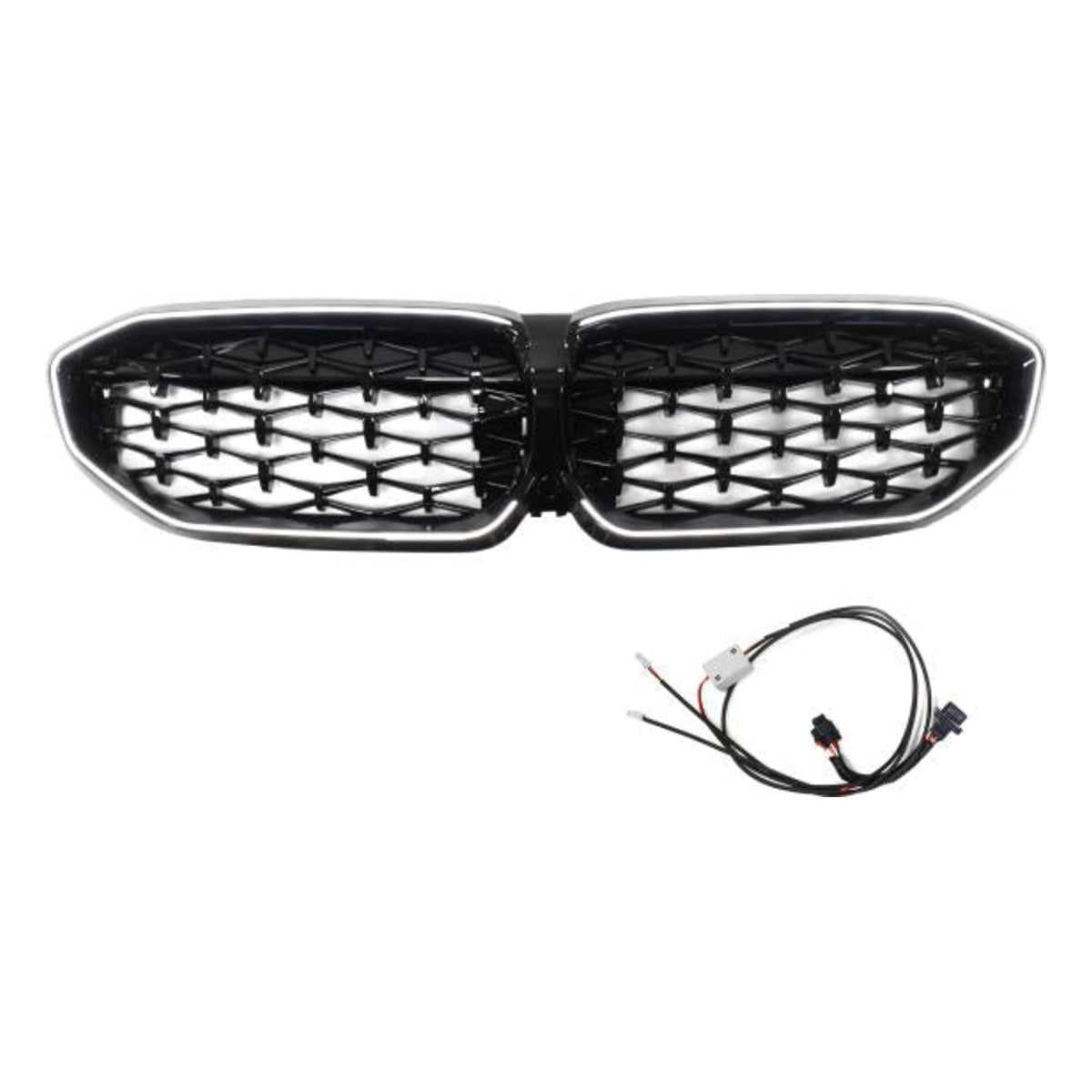 LED-Kühlergrill Schwarz Glanz passend für BMW 3er G20 G21 19-22