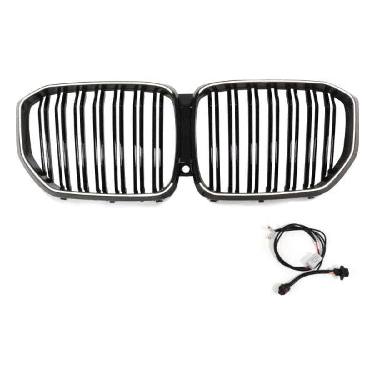 LED-Doppellamellen-Kühlergrill in Schwarz glänzend passend für BMW X5-Serie G05 ab 18