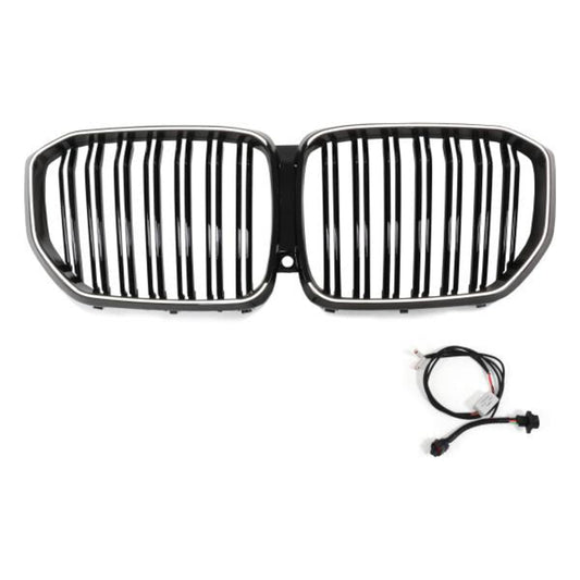 LED-Doppellamellen-Kühlergrill in Schwarz glänzend passend für BMW X5-Serie G05 ab 18