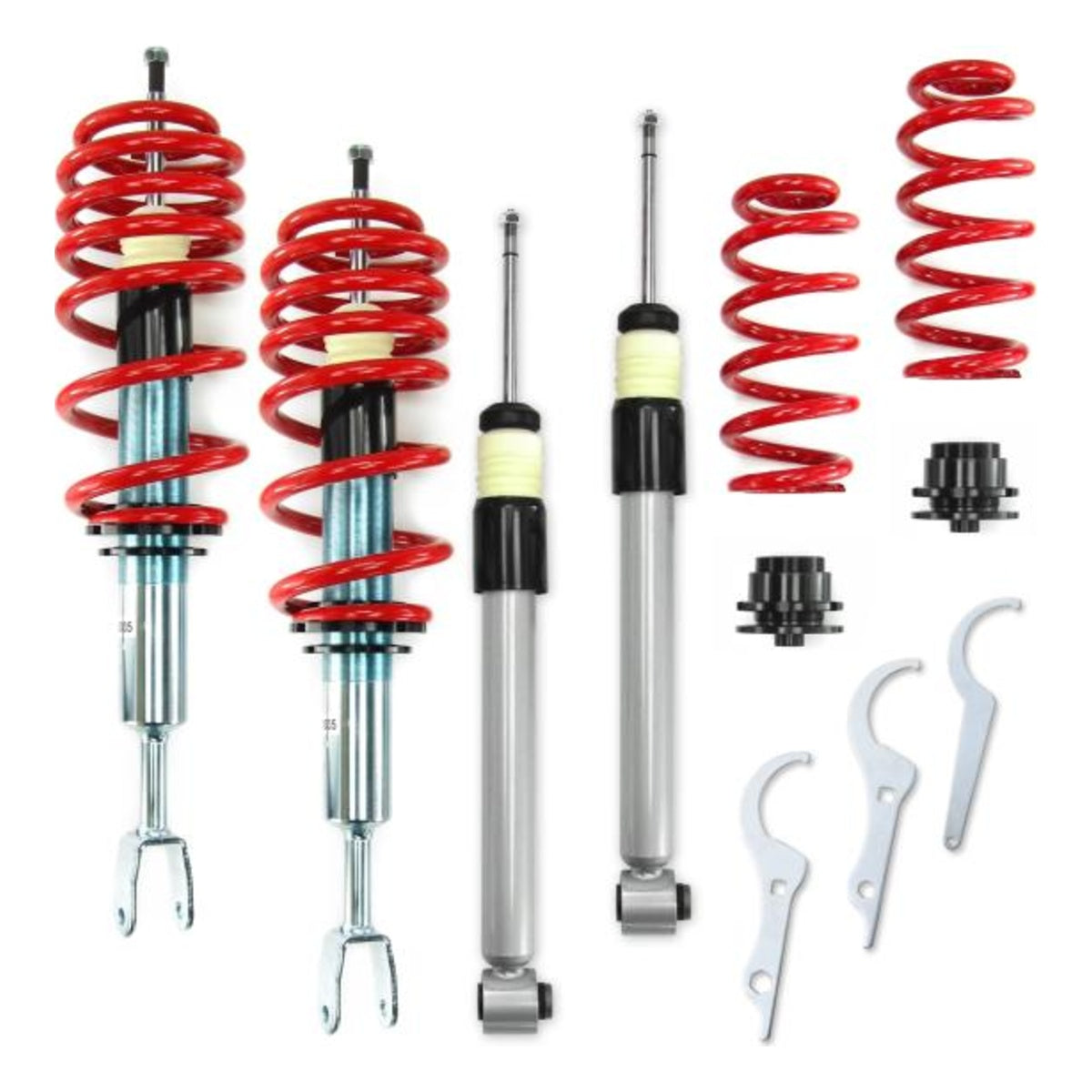 RedLine Gewindefahrwerk passend für Audi A4 B6 und B7 (8e) 1.6, 1.8T, 2.0, 2.0 FSI, 2.4, 3.0, 1.9TDI, 2.5TDI, außer Fahrzeuge mit Niveauregulierung, Allradantrieb oder Sport-Paket