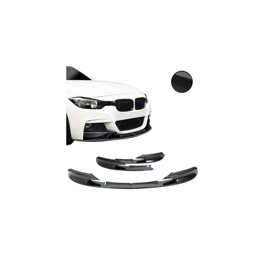 Frontspoiler Frontspoilerlippe Frontflap Spoiler Splitter Carbon Optik, 2-teilig+ABE+ passend für BMW F30, F31, 10/2011-2019 (nur passend für M-Paket)