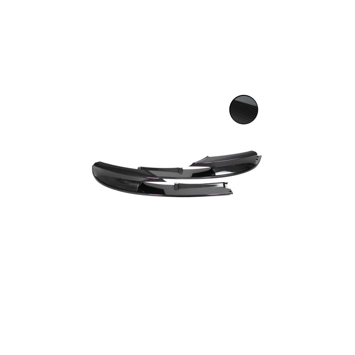 Spoiler avant, lame de spoiler avant, flap avant, splitter, aspect carbone, 2 pièces + ABE + compatible avec BMW F30, F31, 10/2011-2019 (convient uniquement au pack M)