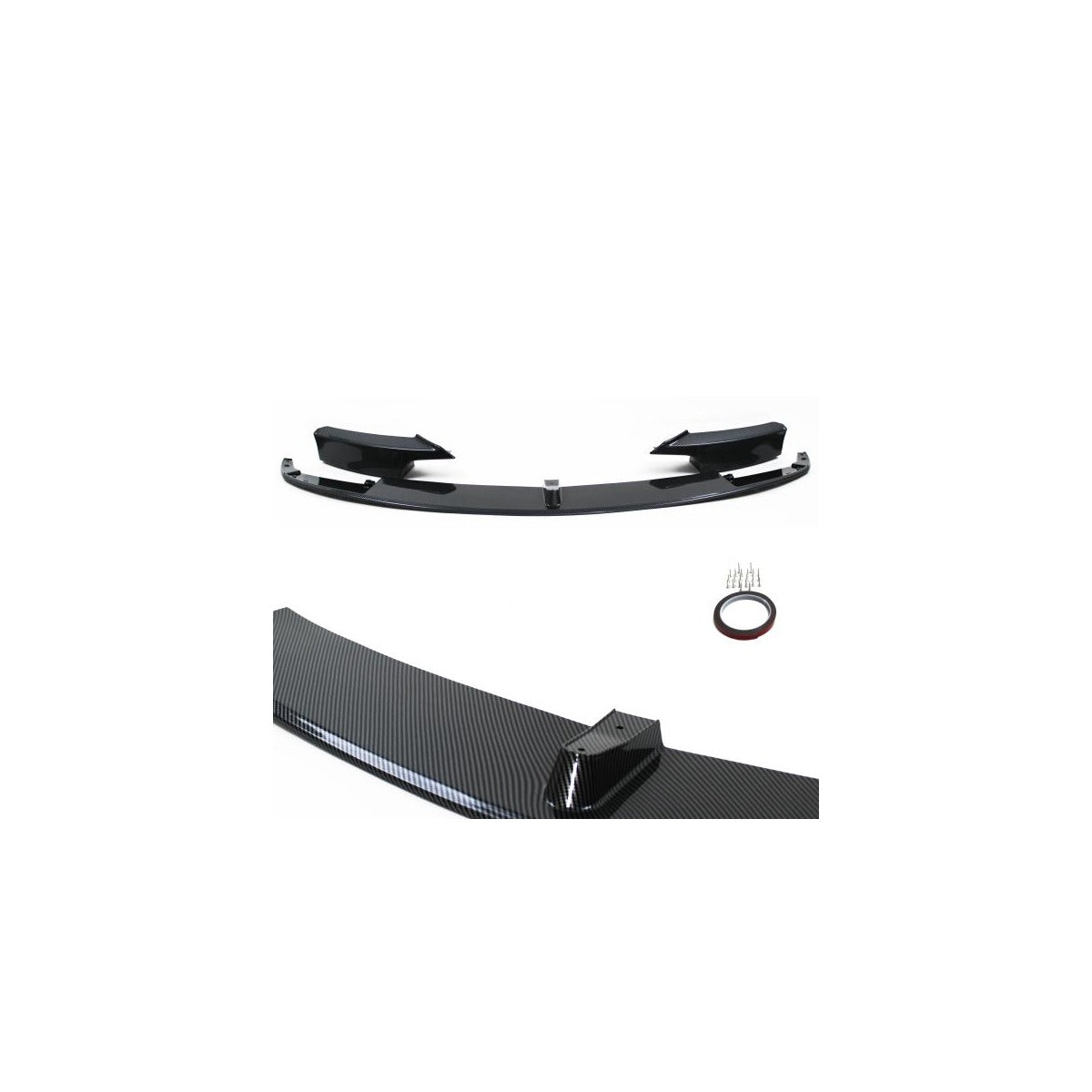 Spoiler avant, lame de spoiler avant, flap avant, séparateur, aspect carbone, 1 pièce +ABE+ compatible avec BMW Série 3, F30, F31, 10/2011-2019 (uniquement compatible avec pack M)