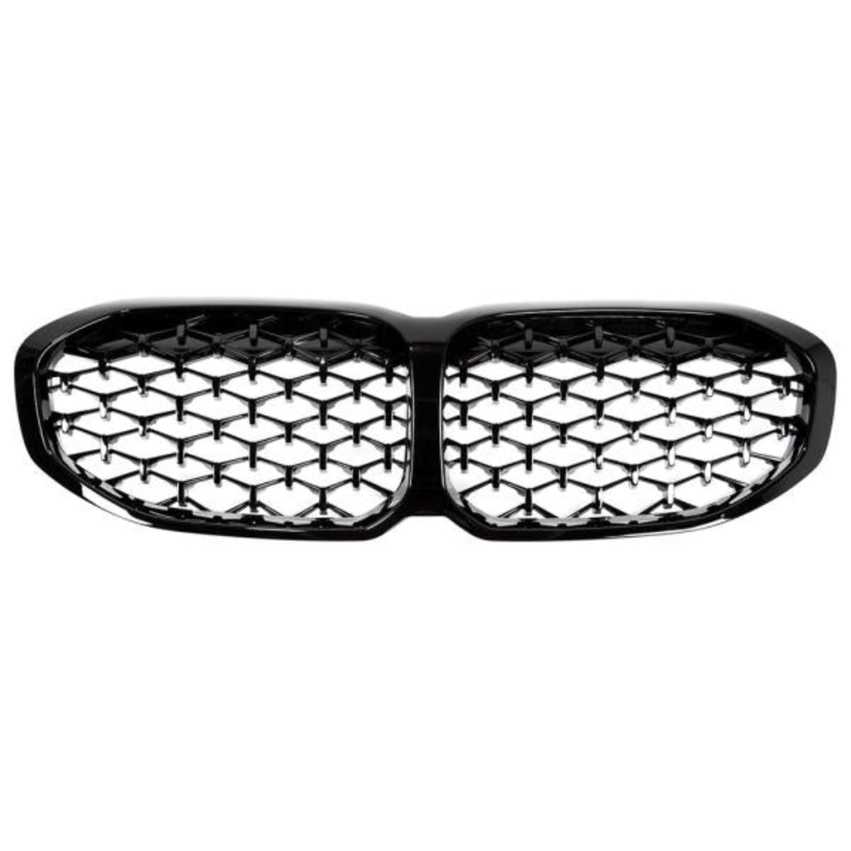 Calandre sport adaptée pour BMW Série 1 F40 à partir de 2019, design Diamond, noir brillant