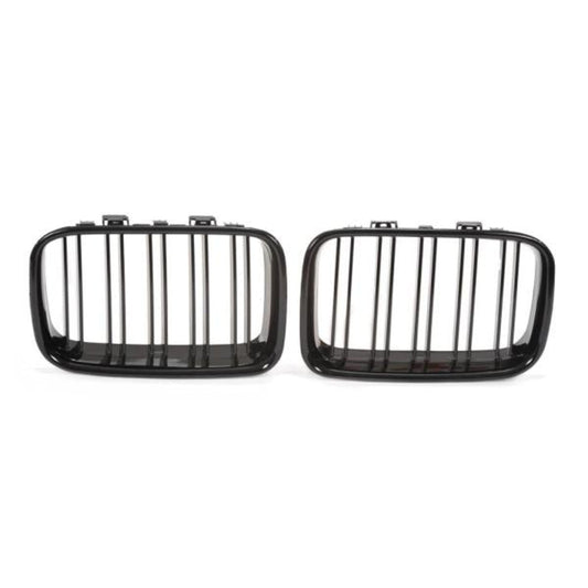 Calandre sport double barrette compatible avec BMW Série 3 E36 96-00 noir brillant