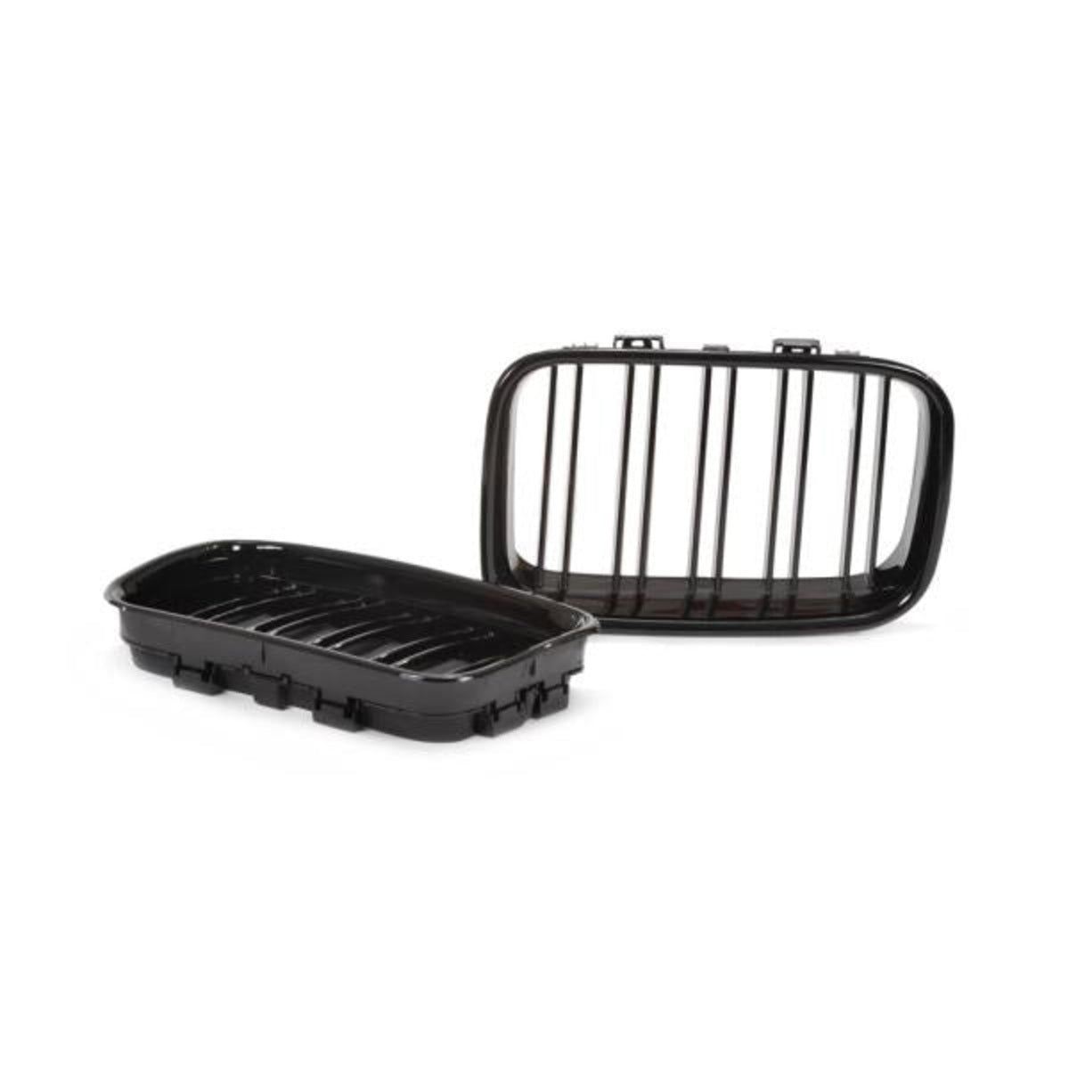 Calandre sport double barrette compatible avec BMW Série 3 E36 96-00 noir brillant