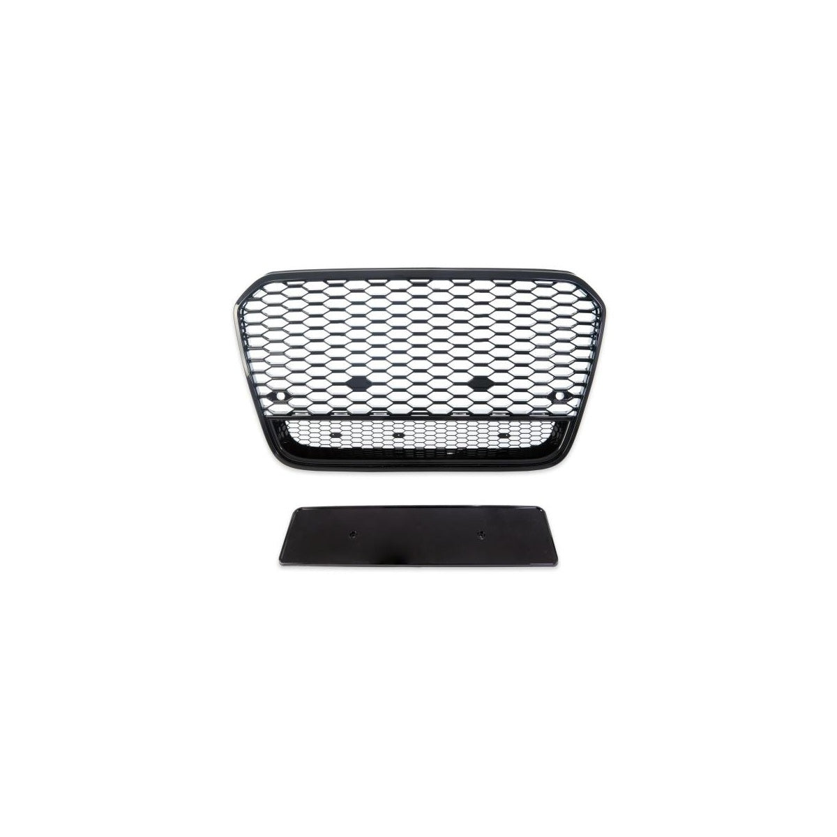 Calandre nid d'abeille noir brillant compatible pour AUDI A6 C7 4G Berline Avant 2010-2014 PDC