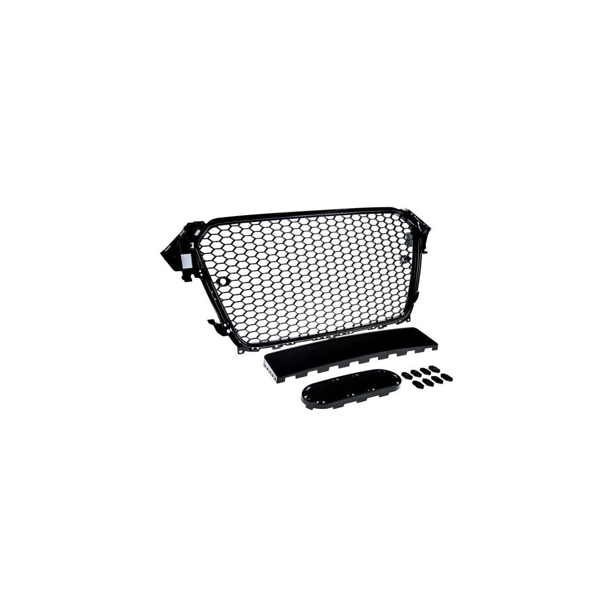 Calandre sport / calandre de radiateur compatible avec Audi A4 B8 Facelift 13-16 noir brillant avec support d'emblème