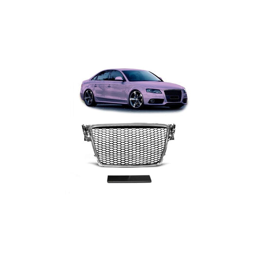 Sportgrill / Kühlergrill passend für Audi A4 B8 08-12 Chrom/schwarz in Wabendesign