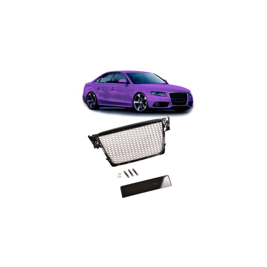 Sportgrill / Kühlergrill passend für Audi A4 B8 08-12 Hochglanz schwarz in Wabendesign