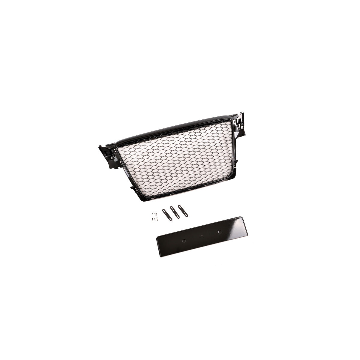 Calandre sport / Calandre adaptée pour Audi A4 B8 08-12 noir brillant design nid d'abeille