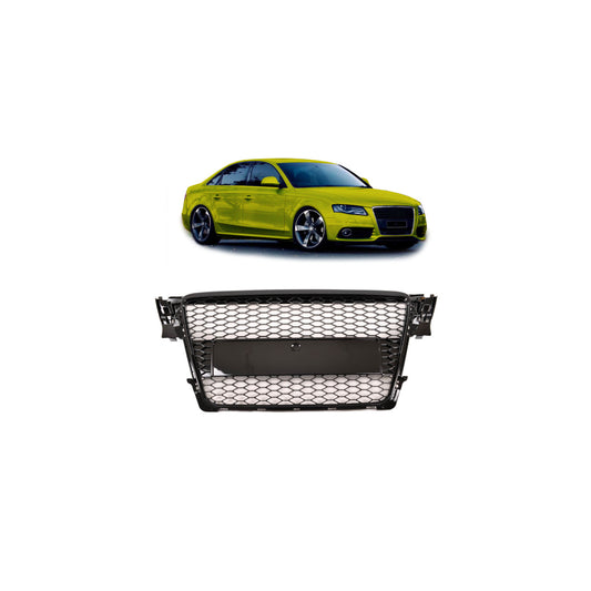 Sportgrill / Kühlergrill passend für Audi A4 B8 08-12 Hochglanz-schwarz in Wabendesign