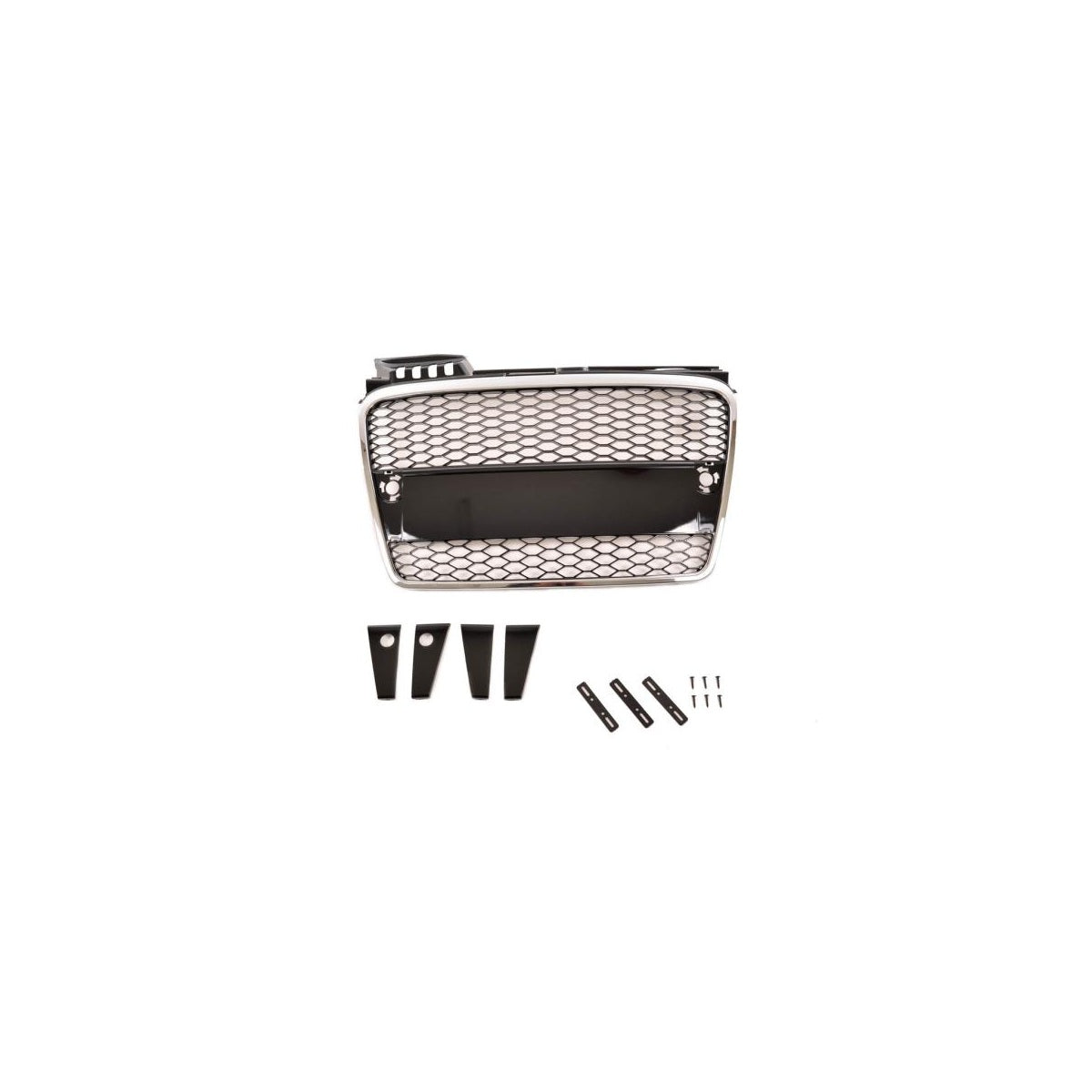 Calandre sport / calandre compatible avec Audi A4 B7 05-08 chrome/noir aspect nid d'abeille