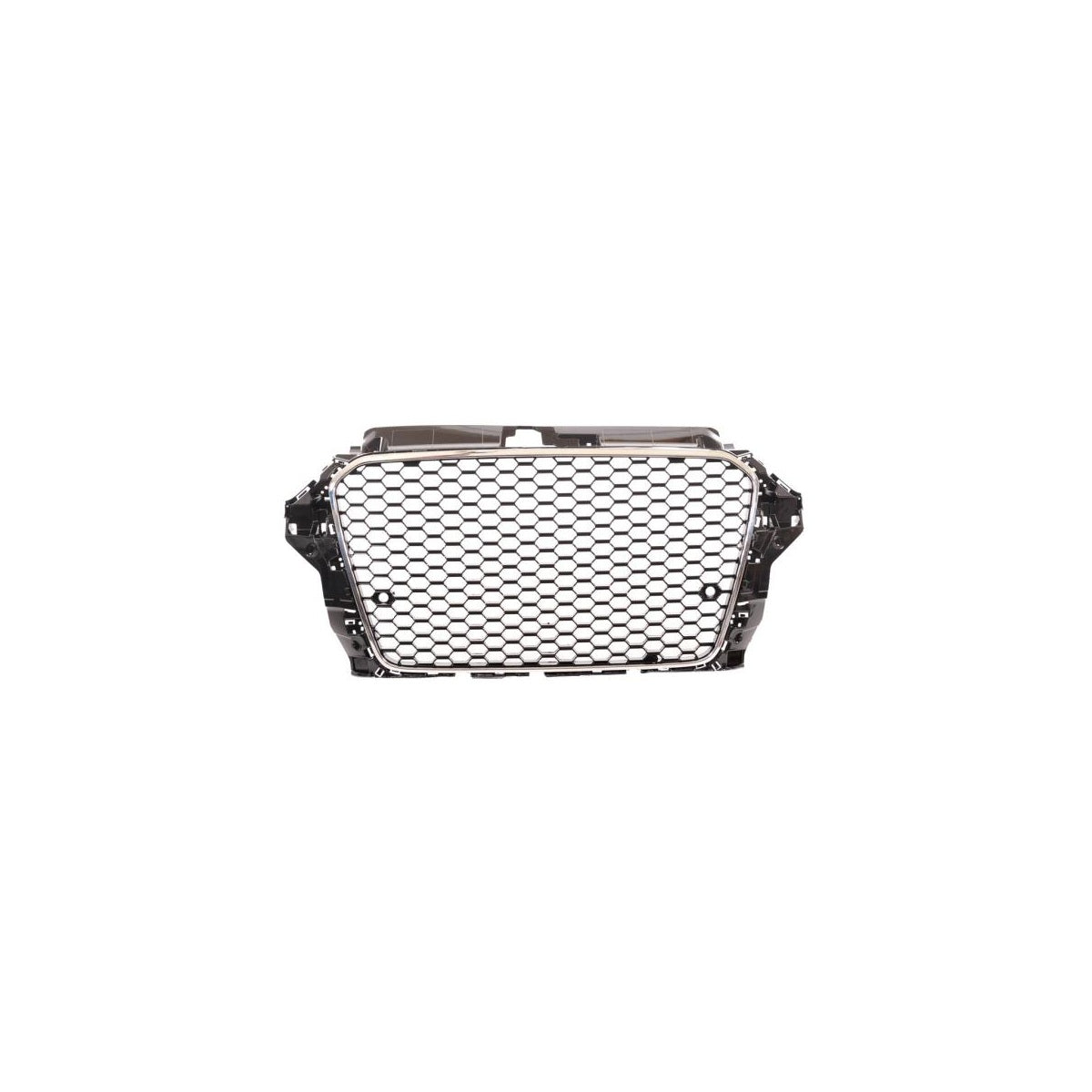 Calandre sport / Calandre adaptée pour Audi A3 8V 12-16 Noir brillant / Chrome design nid d'abeille
