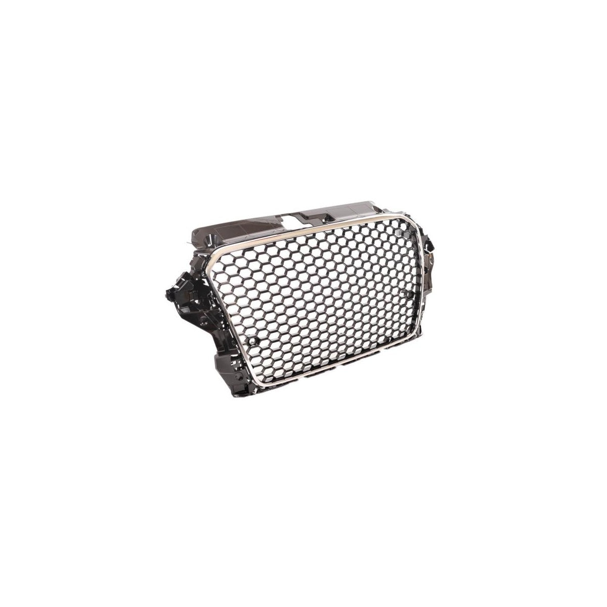 Calandre sport / Calandre adaptée pour Audi A3 8V 12-16 Noir brillant / Chrome design nid d'abeille
