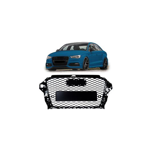 Sportgrill / Kühlergrill passend für Audi A3 8V 12-16 Hochglanz Schwarz in Wabendesign