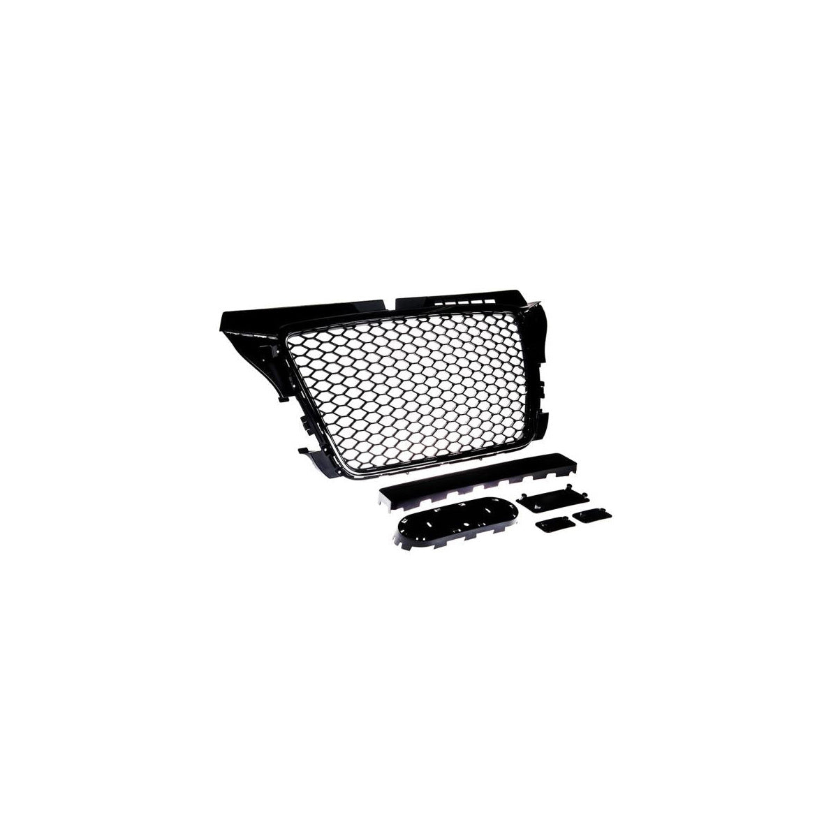 Calandre sport / Calandre adaptée pour Audi A3 8P Facelift 08-12 noir brillant