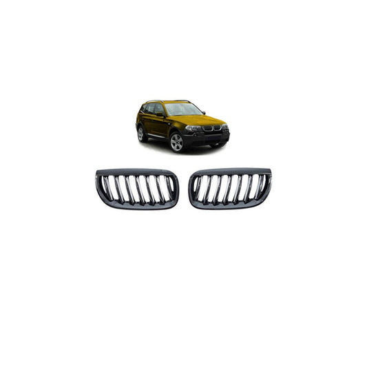Calandre / Calandre sport adaptée pour BMW X3 E83 03-06 noir brillant