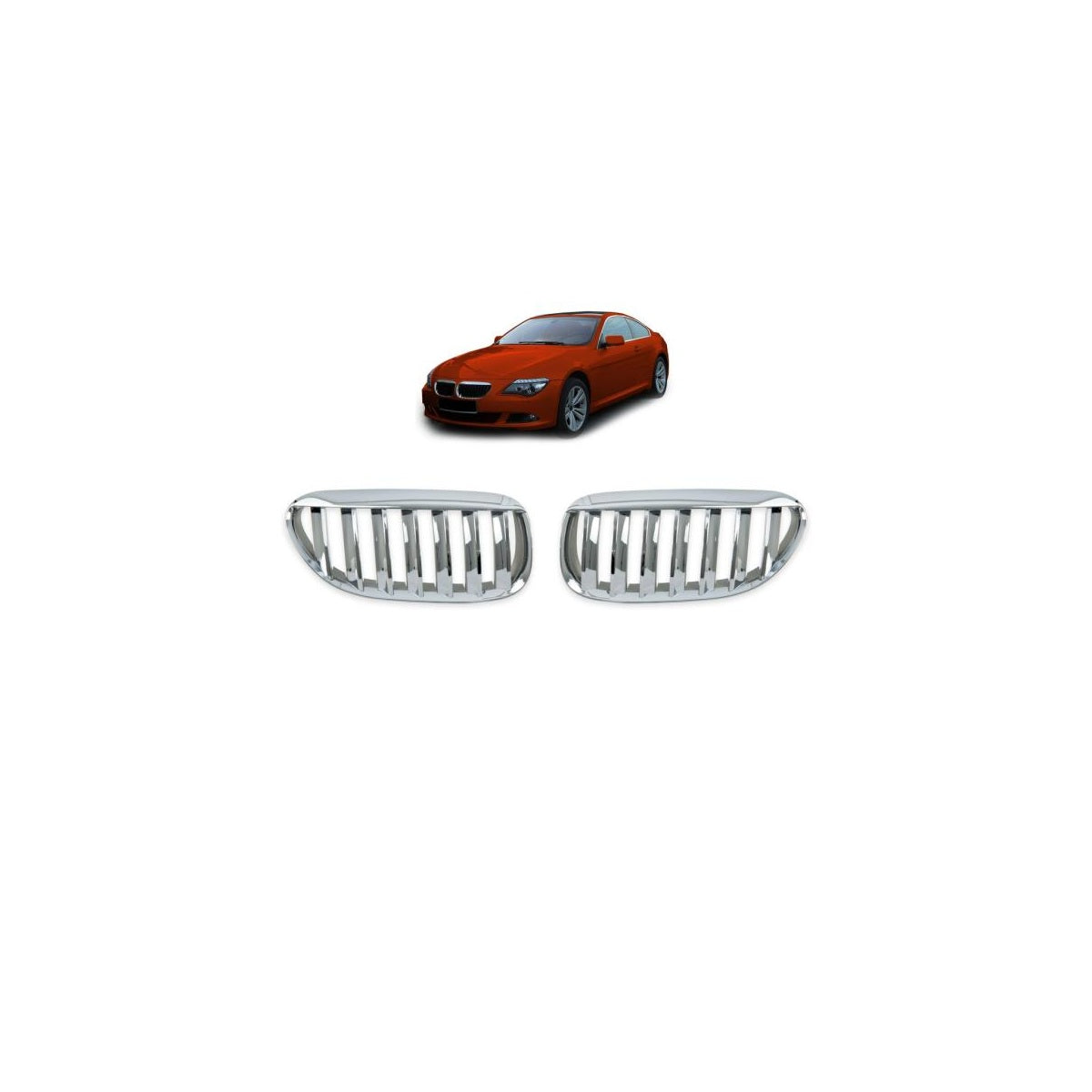 Calandre / calandre sport chromée compatible avec BMW Série 6 E63 E64 03-10 tous modèles
