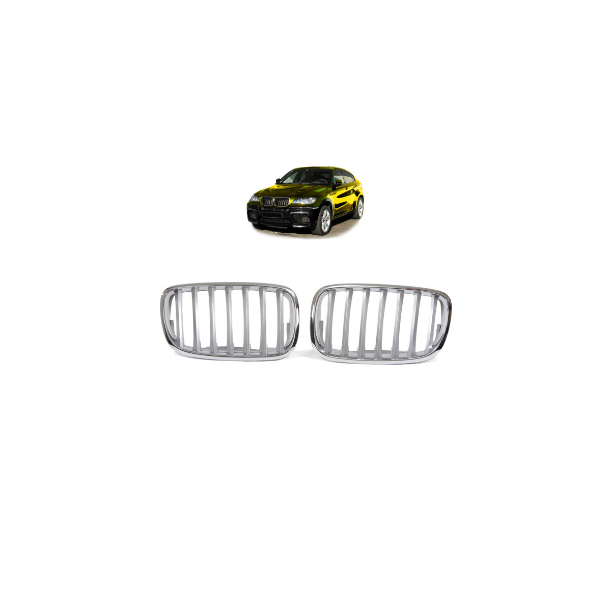 Calandre / calandre sport chromée compatible avec BMW X5 E70 X6 E71 E72 08-14 tous modèles
