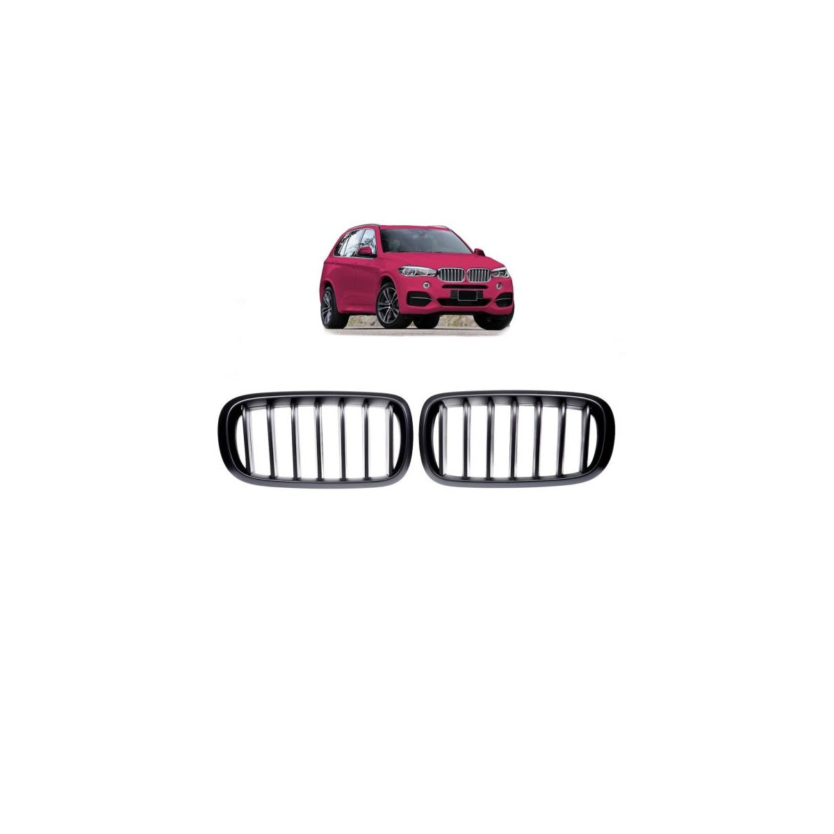Calandre sport simple noir mat compatible BMW X5 F15 X6 F16 13-18