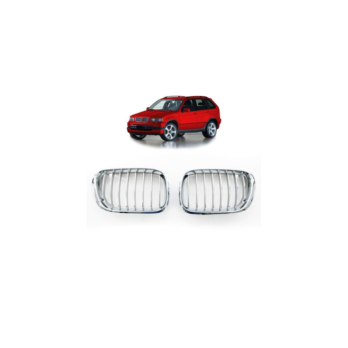Calandre / calandre sport chromée compatible avec BMW X5 E53 99-03