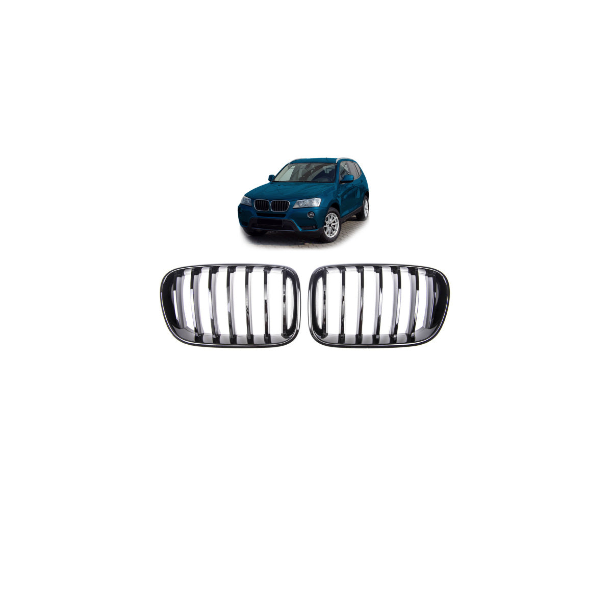 Calandre / Calandre sport noir brillant compatible avec BMW X3 F25 10-14