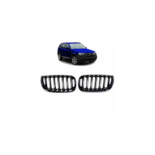 Calandre sport compatible avec BMW X3 E83 03-06 noir brillant