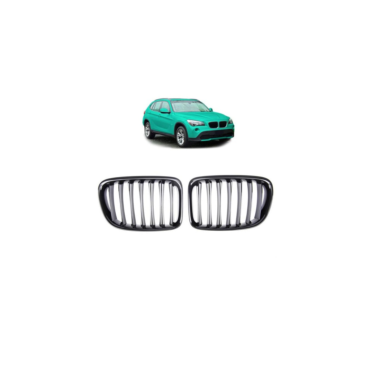 Calandre sport compatible avec BMW X1 E84 09-15 noir brillant