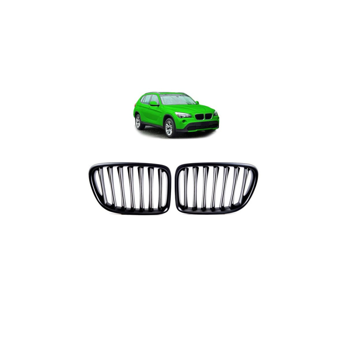 Calandre sport simple pour BMW X1 E84 09-15 noir mat