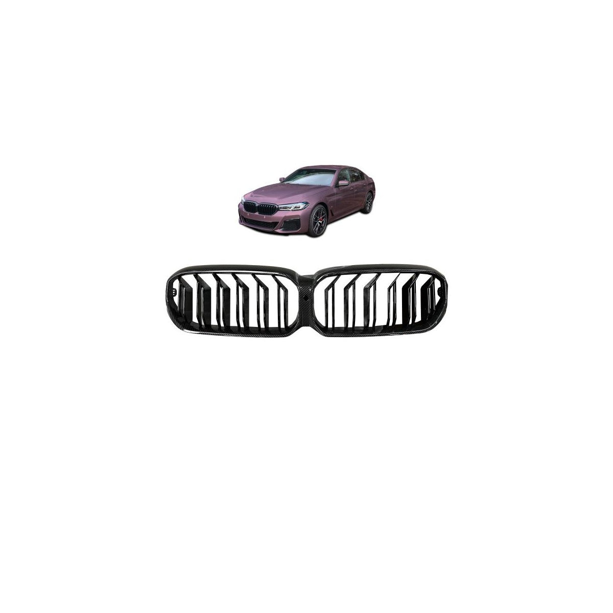 Calandre sport compatible avec BMW Série 5 G30 / G31 20- aspect carbone
