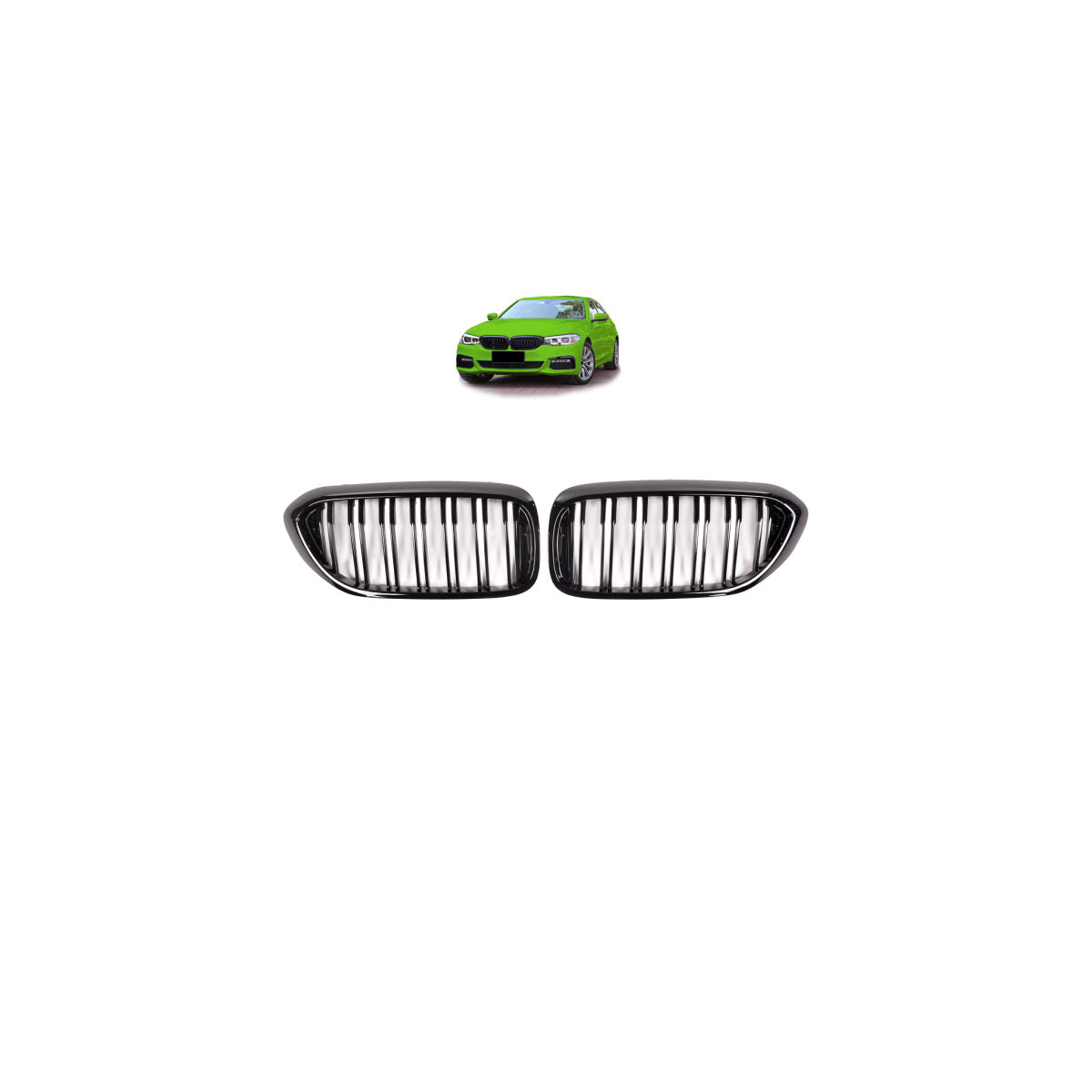 Calandre sport compatible avec BMW Série 5 G30 / G31 16-20 noir brillant