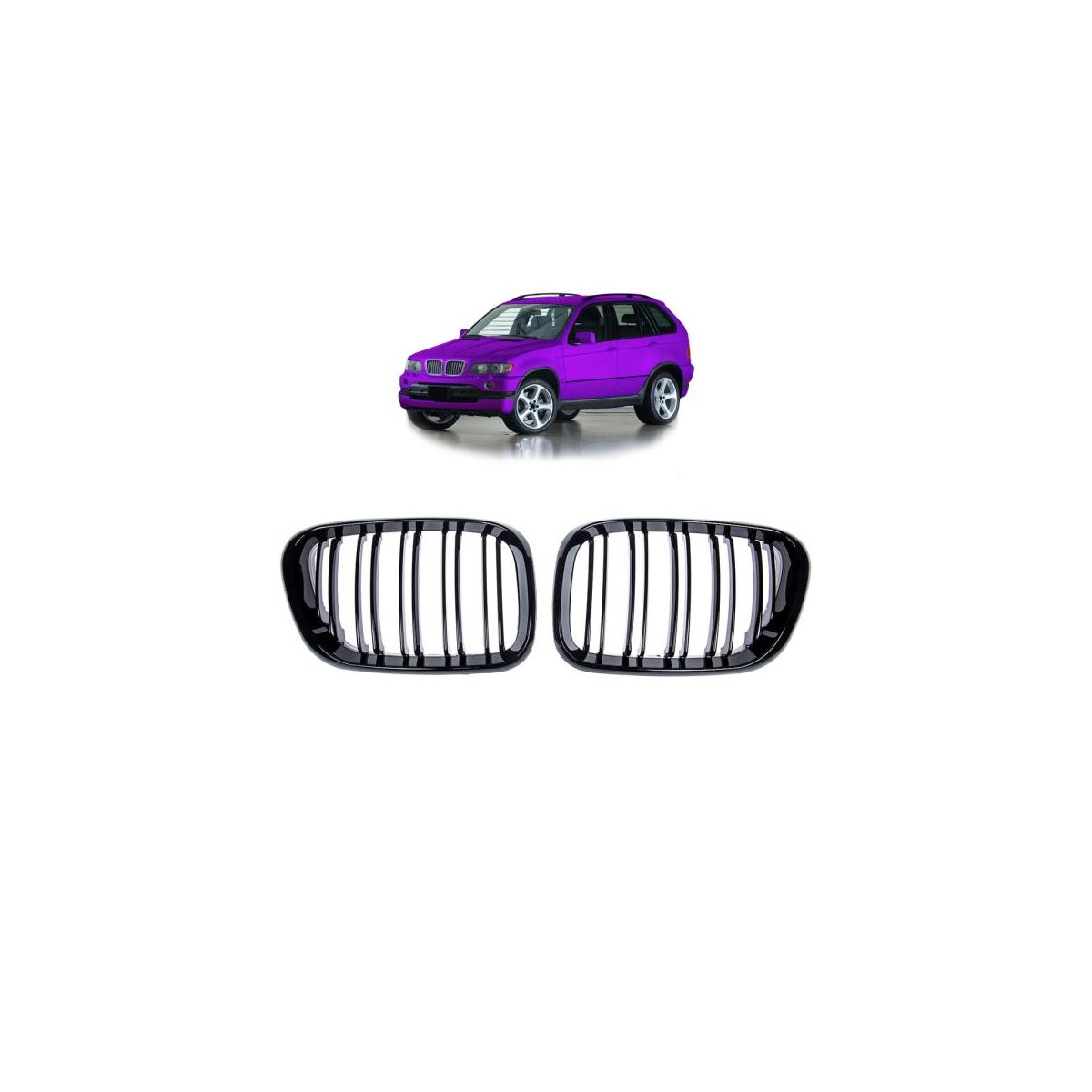 Calandre sport pour BMW X5 E53 / 00-03 noir brillant