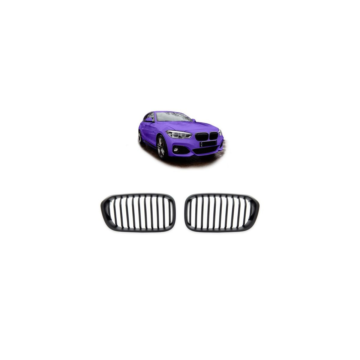 Calandre sport pour BMW Série 1 F20 / F21 15-19 noir mat