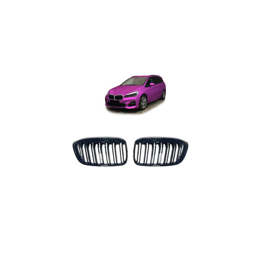 Calandre sport double barrette compatible avec BMW Série 2 F45 / F46 18-21 noir brillant