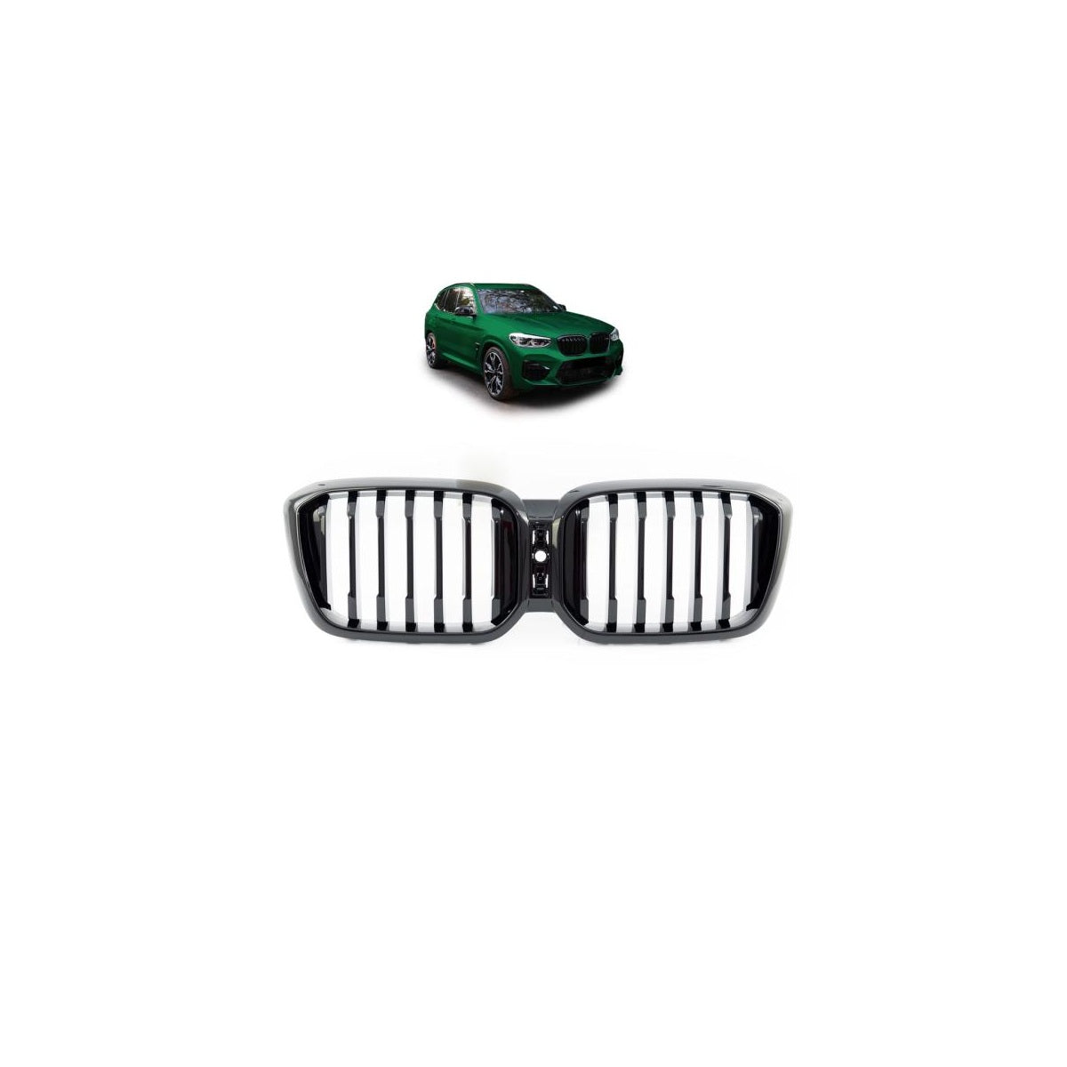 Calandre sport compatible avec BMW X3 G01 / X4 G02 21- noir brillant