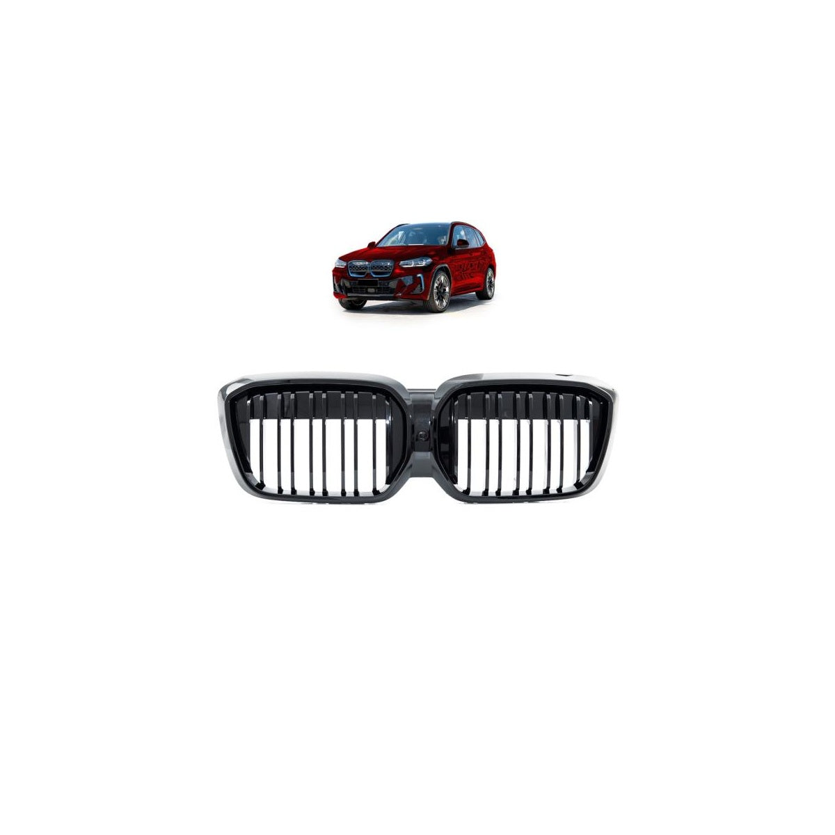 Calandre sport compatible avec BMW iX3 G08 21- noir brillant