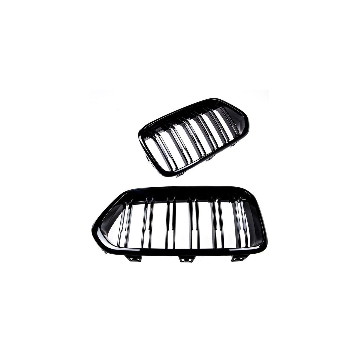 Calandre sport double barrette compatible avec BMW X2 F39 17-23 noir brillant