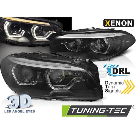 Xenon Scheinwerfer DRL LED Tagfahrlicht passend für BMW 5er F10 F11 2010–13 Schwarz
