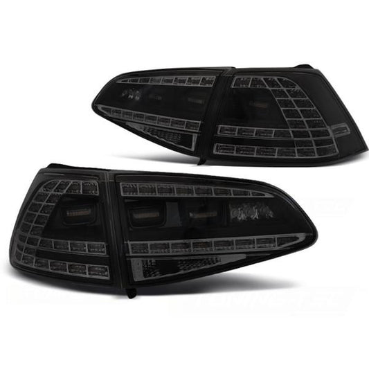 Feux arrière LED compatibles avec VW Golf 7 (VII) Berline 12-17 Noir Fumé clignotants dynamiques
