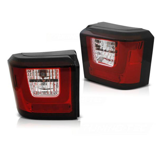 LED Lightbar Rückleuchten passend für VW T4 Bus Bj. 90-03 Rot/Chrom