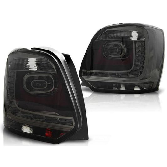Feux arrière LED compatibles avec VW Polo 6R, années 09-14, fumés